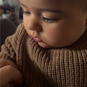 Cozy Knit Kids Sweater - Tan
